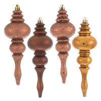 Vickerman 7" Copper 4 Assorted Finish Finial Ornament (8 pack)