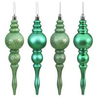 Vickerman 7" Seafoam 4 Assorted Finish Finial Ornament (8 pack)