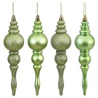 Vickerman 7" Celadon 4 Assorted Finish Finial Ornament (8 pack)