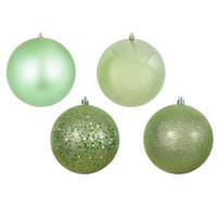 View 2.4" Celadon Assorted Shiny/Matte/Glitter/Sequin Ball Ornament (24 pack)
