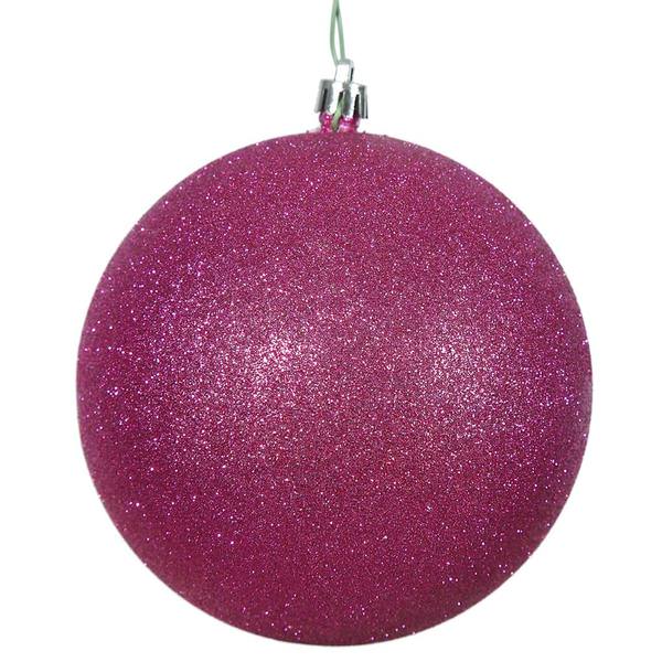 3" Magenta Glitter Ball Ornament (12 pack)