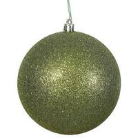 View 3" Olive Glitter Ball Ornament (12 pack)
