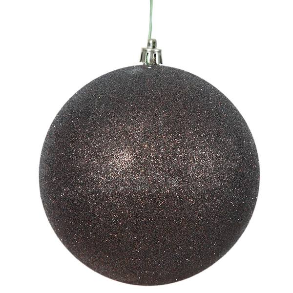 3" Chocolate Glitter Ball Ornament (12 pack)