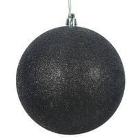 View 3" Black Glitter Ball Ornament (12 pack)