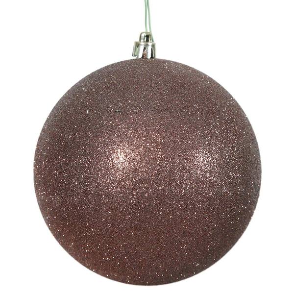 3" Copper Glitter Ball Ornament (12 pack)