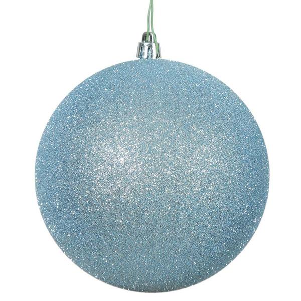 3" Baby Blue Glitter Ball Ornament (12 pack)