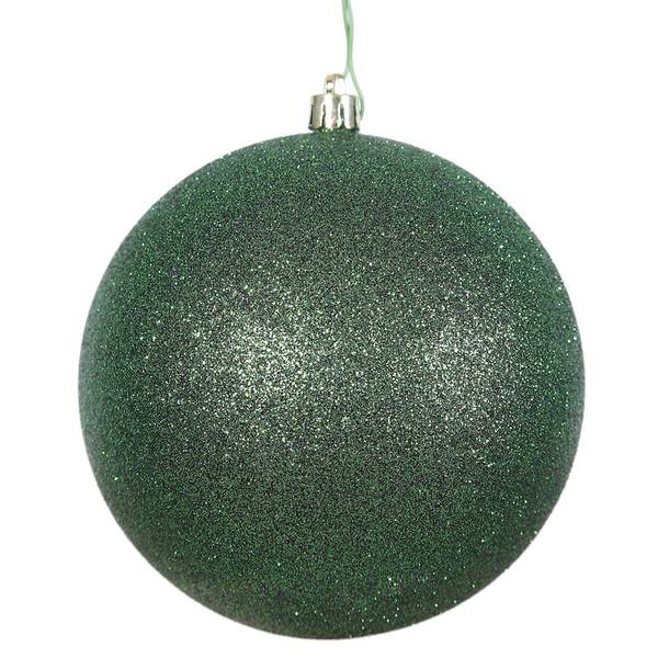 4" Emerald Glitter Ball Ornament (6 pack)