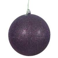 View 4" Plum Glitter Ball Ornament (6 pack)