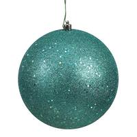 View 4" Teal Sequin Ball Ornament (6 pack)