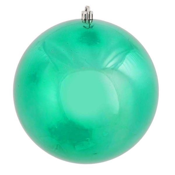 4" Teal Shiny Ball Ornament (6 pack)