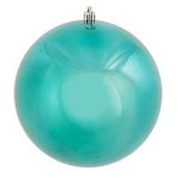 Vickerman 4" Teal Shiny Ball Ornament (6 pack)