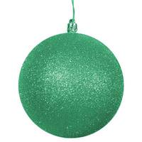 View 4" Green Glitter Ball Ornament (6 pack)