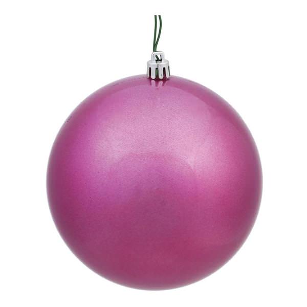 4" Mauve Candy Ball Ornament (6 pack)