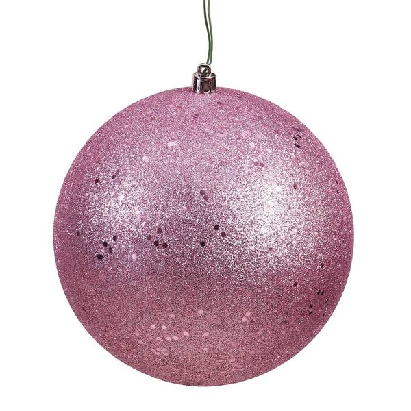 4" Mauve Sequin Ball Ornament (6 pack)