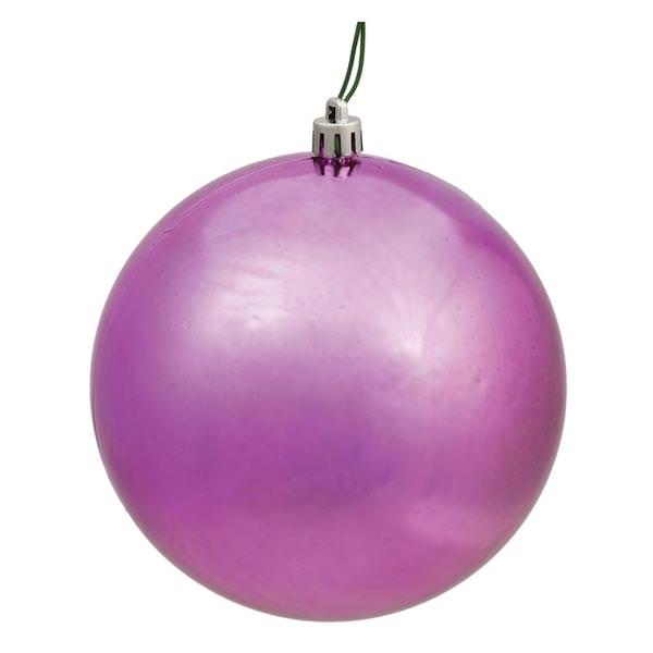 4" Mauve Shiny Ball Ornament (6 pack)