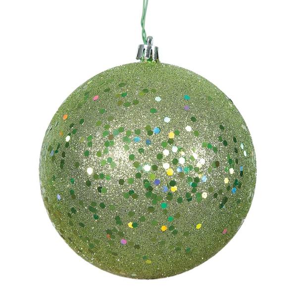 4" Celadon Sequin Ball Ornament (6 pack)