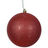 Vickerman 4.75" Red Glitter Ball Ornament (4 pack)