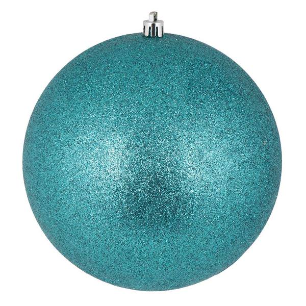 4.75" Teal Glitter Ball Ornament (4 pack)