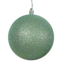 Vickerman 4.75" Seafoam Glitter Ball Ornament (4 pack)