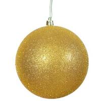 Vickerman 6" Gold Glitter Ball Ornament (4 pack)