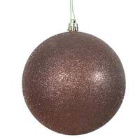 Vickerman 6" Mocha Glitter Ball Ornament (4 pack)