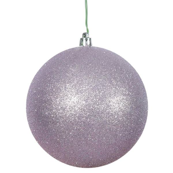 6" Lavender Glitter Ball Ornament (4 pack)