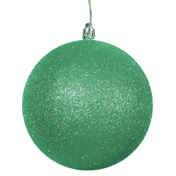 6" Seafoam Glitter Ball Ornament (4 pack)