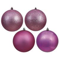 View 6" Mauve 4 Assorted Finish Ball Ornament (4 pack)
