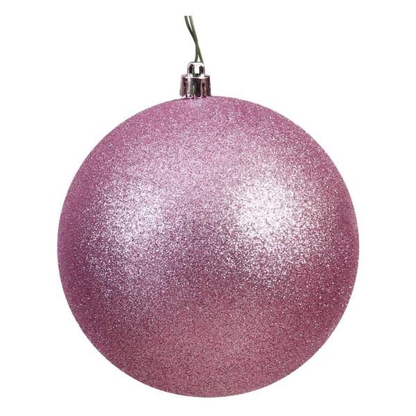 8" Mauve Glitter Ball Ornament