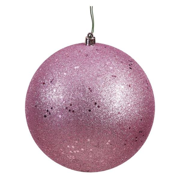 6" Mauve Sequin Ball Ornament (4 pack)