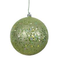 Vickerman 6" Celadon Sequin Ball Ornament (4 pack)
