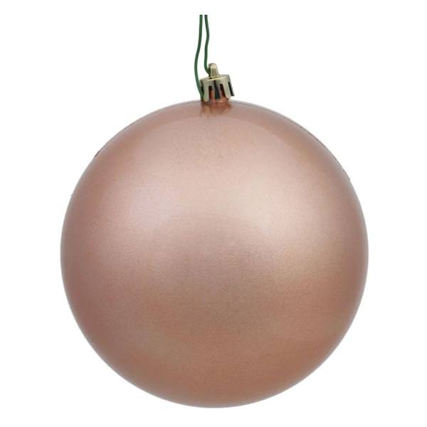 8" Rose Gold Candy Ball Ornament