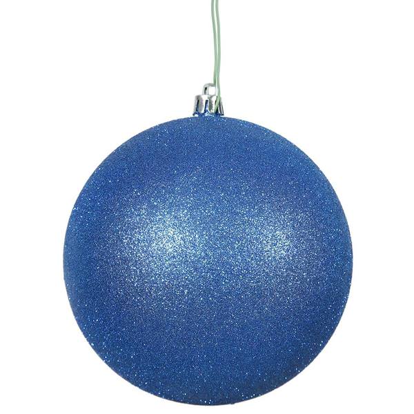 8" Blue Glitter Ball Ornament