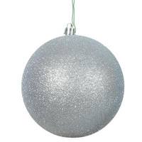 View 8" Silver Glitter Ball Ornament