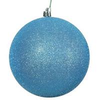 Vickerman 8" Turquoise Glitter Ball Ornament