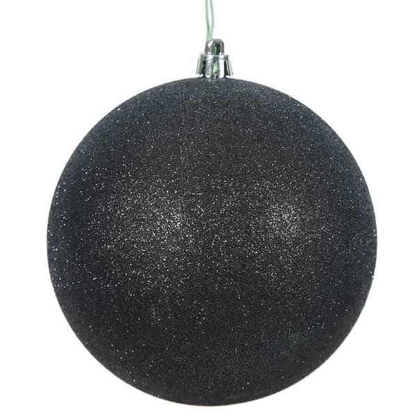 8" Black Glitter Ball Ornament