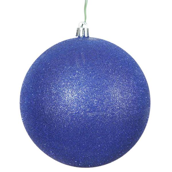 8" Cobalt Glitter Ball Ornament