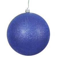 View 8" Cobalt Glitter Ball Ornament