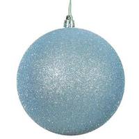 View 8" Baby Blue Glitter Ball Ornament