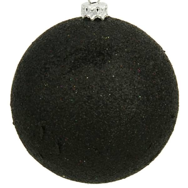 10" Black Glitter Ball Ornament