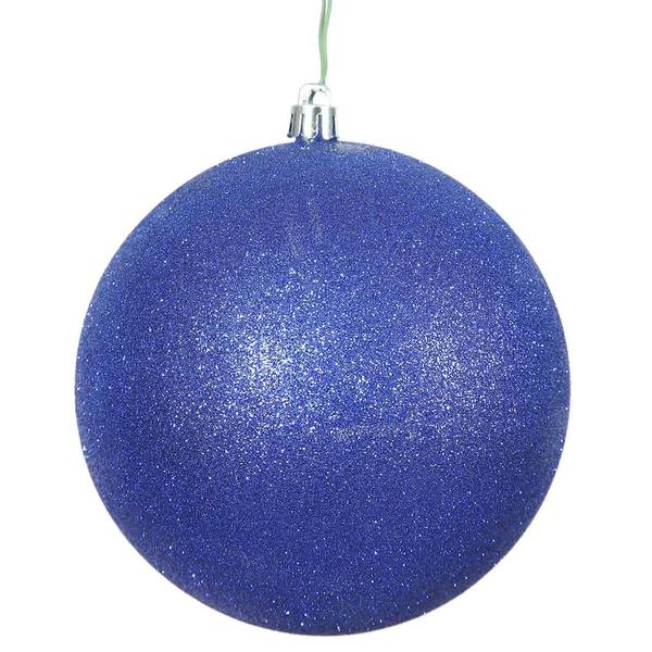 10" Cobalt Glitter Ball Ornament