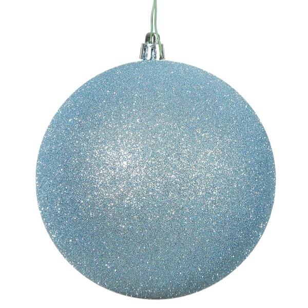 12" Baby Blue Glitter Ball Ornament