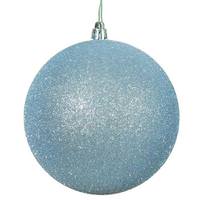 Vickerman 12" Baby Blue Glitter Ball Ornament