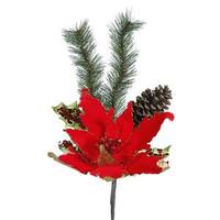 Vickerman 22" Red Velvet Poinsettia Spray (4 pack)