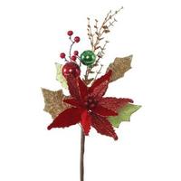 Vickerman 17" Red Velvet Poinsettia Spray (3 pack)