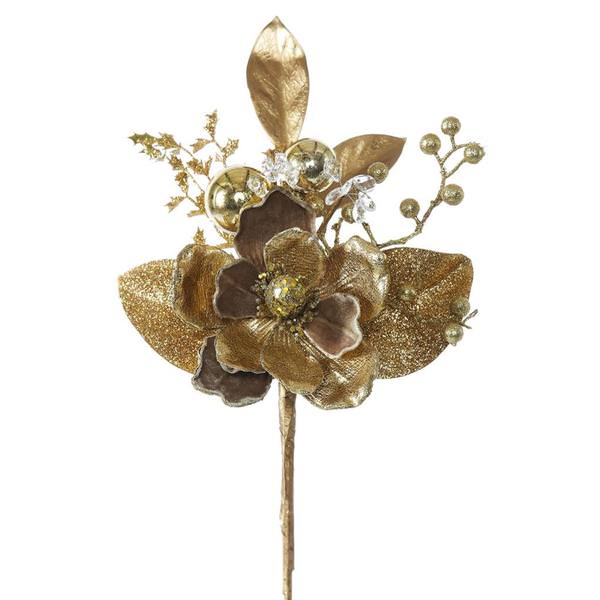 19" Gold Magnolia Spray (3 pack)