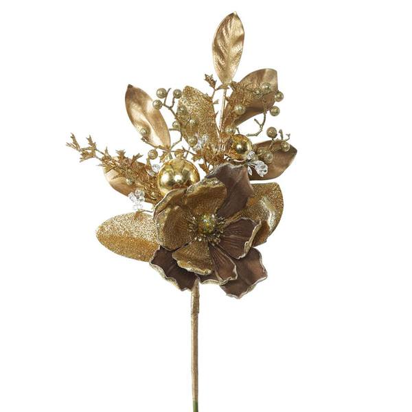 22" Gold Magnolia Spray (3 pack)
