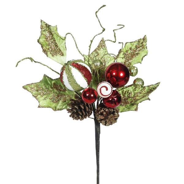 22" Red Jingle Bell Holly Spray (3 pack)
