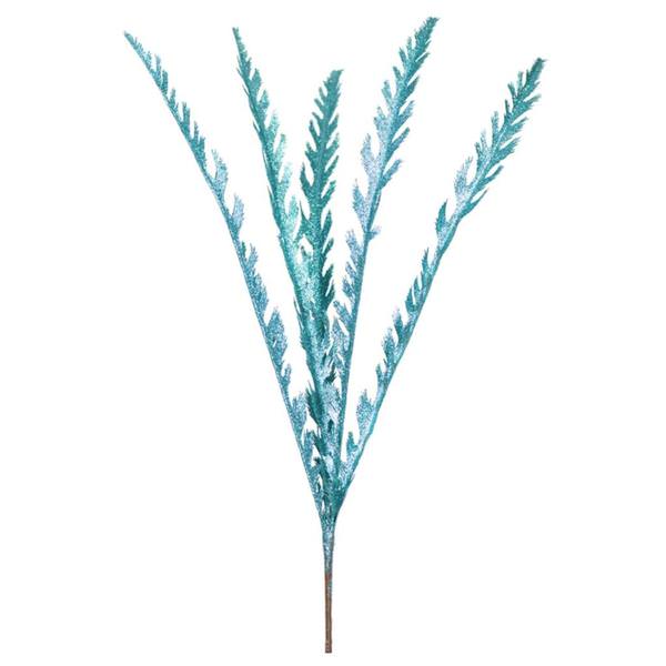 22" Turquoise Glitter Soap Plant Spray (6 pack)