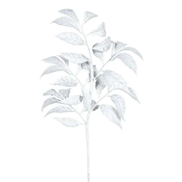 17" White Glitter Camelia Spray (6 pack)